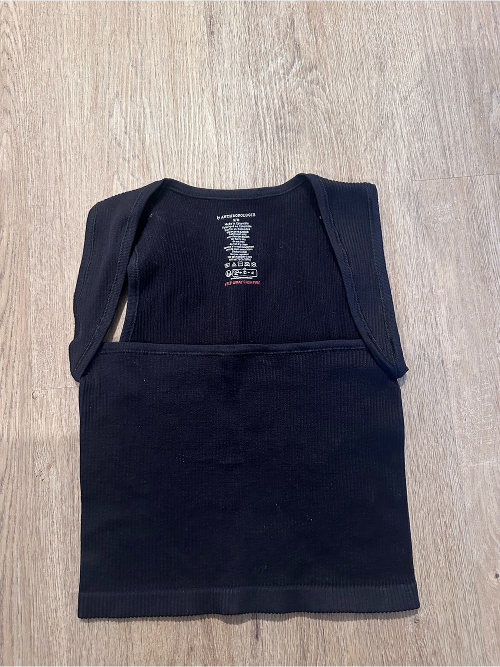 Anthropologie Black Ribbed Tank Top